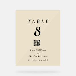 Benutzerdefinierte QR-Foto-Table-Karte Acrylschild