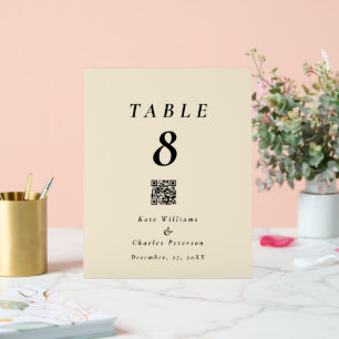 Benutzerdefinierte QR-Foto-Table-Karte Acrylschild