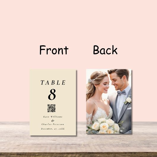 Benutzerdefinierte QR-Foto-Table-Karte Tischnummer
