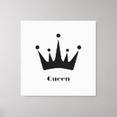 Benutzerdefinierte Queen Text Black Crown gestempe Leinwanddruck (Vorderseite)