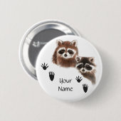 Benutzerdefinierte Raccos mit Footprints Button (Vorne & Hinten)