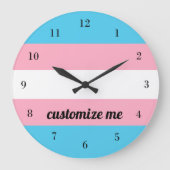 Benutzerdefinierte Rainbow-Fahne Große Wanduhr (Vorderseite)