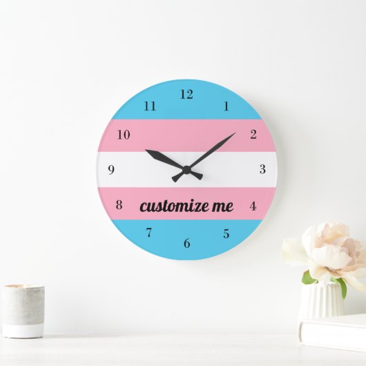 Benutzerdefinierte Rainbow-Fahne Große Wanduhr (Zuhause)