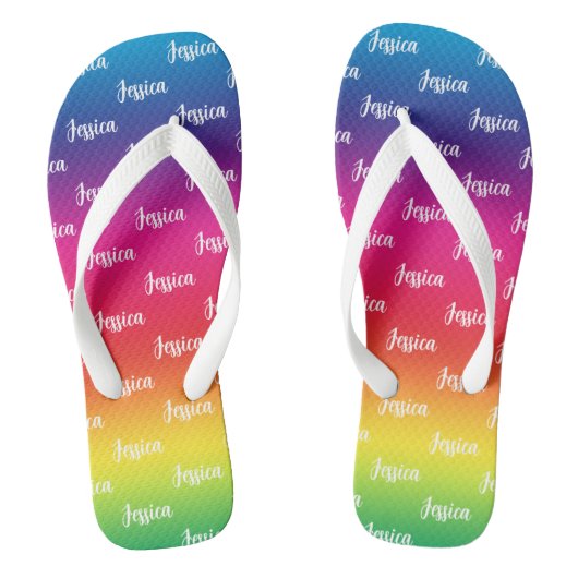 Benutzerdefinierte Rainbow-Flip-Flops Badesandalen (Fußbett)