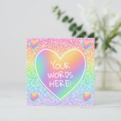 Benutzerdefinierte Rainbow-Herz-Doodles-Karte (Stehend Vorderseite)