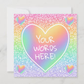 Benutzerdefinierte Rainbow-Herz-Doodles-Karte (Vorderseite)