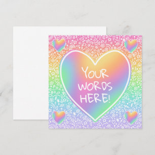 Benutzerdefinierte Rainbow-Herz-Doodles-Karte
