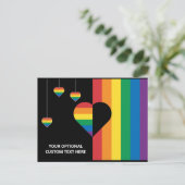 Benutzerdefinierte Rainbow-Herzen und -Streifen Postkarte (Stehend Vorderseite)