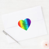 Benutzerdefinierte Rainbow-LGBT-Gastgeschenk Hochz Herz-Aufkleber (Umschlag)
