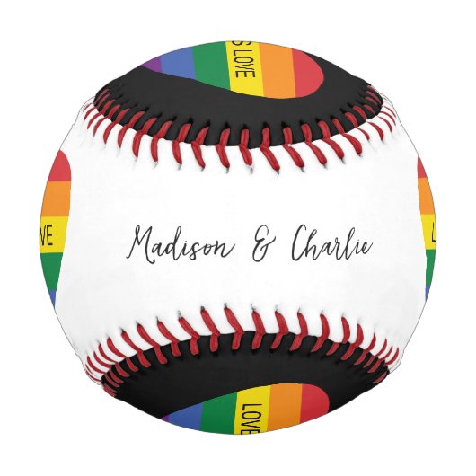 Benutzerdefinierte Rainbow-Liebe Baseball (Vorderseite)