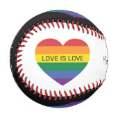 Benutzerdefinierte Rainbow-Liebe Baseball (Vorderseite Links)