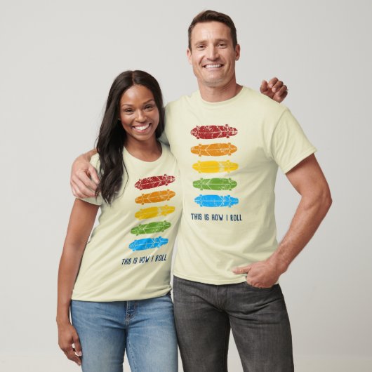 Benutzerdefinierte Rainbow-Longboards Grafik T-Shirt (Unisex)