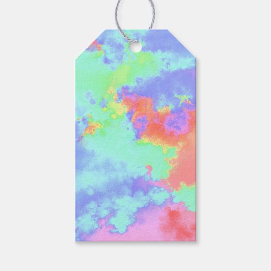 Benutzerdefinierte Rainbow Paint Spritzer Effect G Geschenkanhänger (Vorderseite)