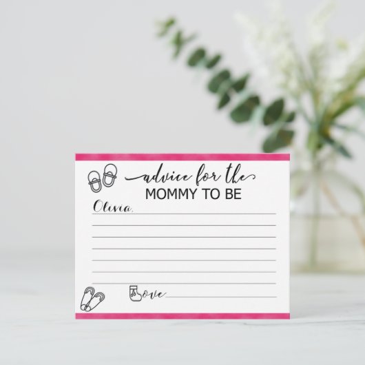 Benutzerdefinierte Ratenkarten für die Mama im Bab Einladung (Stehend Vorderseite)