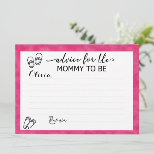 Benutzerdefinierte Ratenkarten für die Mama im Bab Einladung (Stehend Vorderseite)