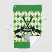 Benutzerdefinierte Raute Grün Golfhandtuch (Insitu)