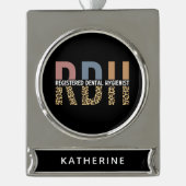 Benutzerdefinierte RDH registrierte Zahnhygieniker Banner-Ornament Silber (Vorderseite)