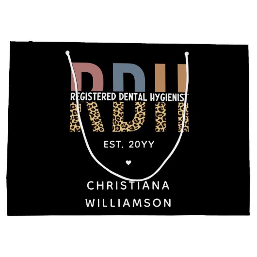 Benutzerdefinierte RDH registrierte Zahnhygieniker Große Geschenktüte (Rückseite)