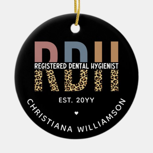 Benutzerdefinierte RDH registrierte Zahnhygieniker Keramik Ornament (Vorne)