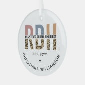 Benutzerdefinierte RDH registrierte Zahnhygieniker Ornament Aus Glas (Vorderseite links)