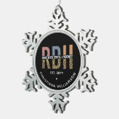 Benutzerdefinierte RDH registrierte Zahnhygieniker Schneeflocken Zinn-Ornament (Rechts)