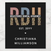 Benutzerdefinierte RDH registrierte Zahnhygieniker Weinetikett (Einzelnes Label)