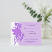 Benutzerdefinierte Reaktionskarten für die lila Bl RSVP Karte (Stehend Vorderseite)