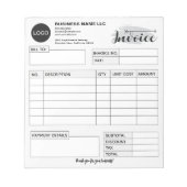 Benutzerdefinierte Rechnungsform mit Logo, Grau Kl Notizblock (Vorderseite)