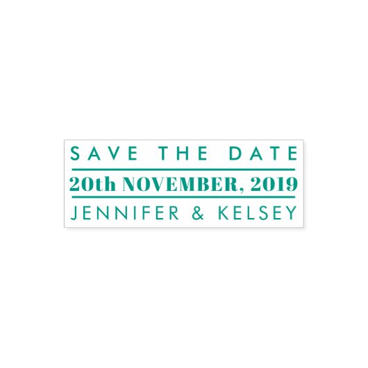 Benutzerdefinierte rechteckige Save the Date Hochz Permastempel (Design)
