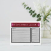 Benutzerdefinierte Red Accents-Karte Postkarte (Stehend Vorderseite)