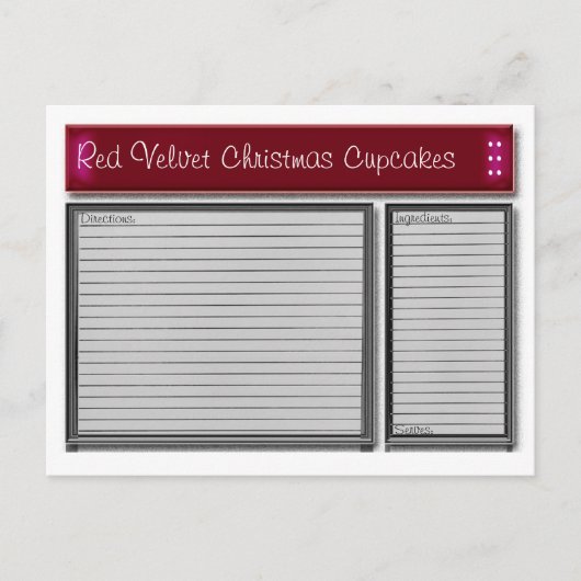 Benutzerdefinierte Red Accents-Karte Postkarte (Vorderseite)