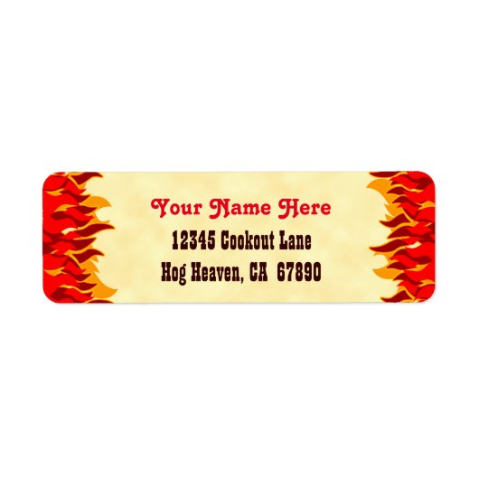 Benutzerdefinierte Red Hot Flames Rücksendeadresse (Vorne)