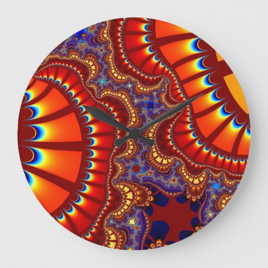 benutzerdefinierte Red Orange Remix Wall Clock Große Wanduhr (Vorderseite)