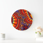 benutzerdefinierte Red Orange Remix Wall Clock Große Wanduhr (Zuhause)