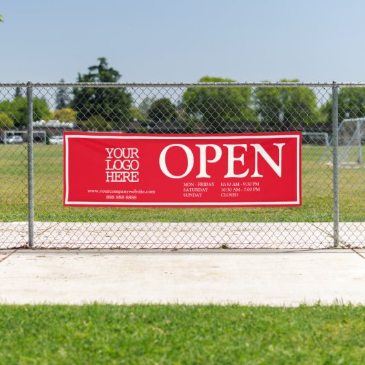 Benutzerdefinierte Red White Business Logos Öffnun Banner (Insitu)
