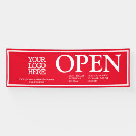 Benutzerdefinierte Red White Business Logos Öffnun Banner