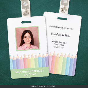 Benutzerdefinierte Regenbogen-Lehrer-Name-Foto-ID Ausweis