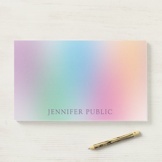 Benutzerdefinierte Regenbogenfarben Elegantes mode Post-it Klebezettel (Auf Schreibtisch)