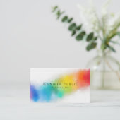 Benutzerdefinierte Regenbogenfarben Moderne Abstra Visitenkarte (Stehend Vorderseite)