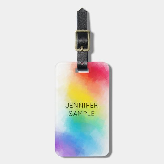 Benutzerdefinierte Regenbogenfarben Moderne elegan Gepäckanhänger (Vorderseite vertikal)