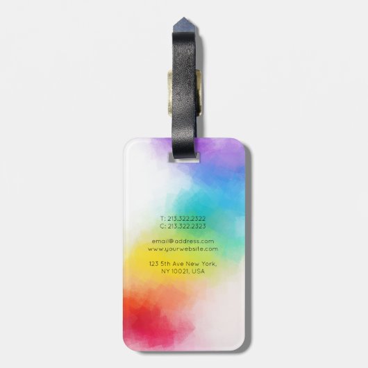 Benutzerdefinierte Regenbogenfarben Moderne elegan Gepäckanhänger (Rückseite vertikal)