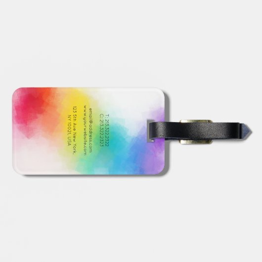 Benutzerdefinierte Regenbogenfarben Moderne elegan Gepäckanhänger (Rückseite horizontal)