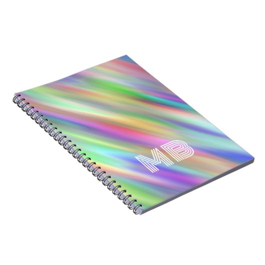 Benutzerdefinierte Regenbogenfarben Streifen Gefär Notizblock (Rechte Seite)