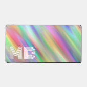 Benutzerdefinierte Regenbogenfarben Streifen Gefär Schreibtischunterlage (Vorderseite)