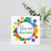 Benutzerdefinierte Regenbogenflächen Einladung (Stehend Vorderseite)