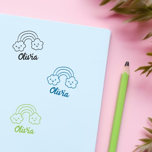 Benutzerdefinierte Regenbogensignatur Gummistempel