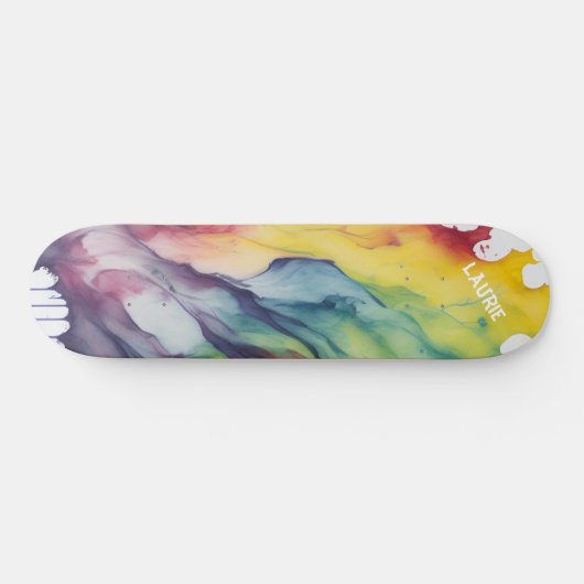 Benutzerdefinierte Regenbogenwasserfarbe Skateboard (Horizontal)