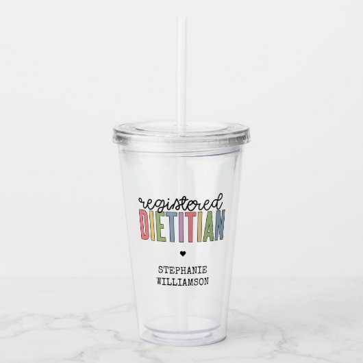 Benutzerdefinierte registrierte Diätitin mehrfarbi Acryltrinkbecher (Vorderseite)