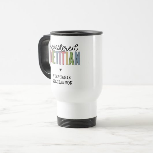 Benutzerdefinierte registrierte Diätitin mehrfarbi Reisebecher (Vorderseite Links)