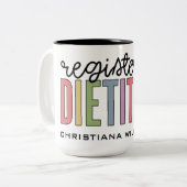 Benutzerdefinierte registrierte Diätitin mehrfarbi Zweifarbige Tasse (Vorderseite Links)